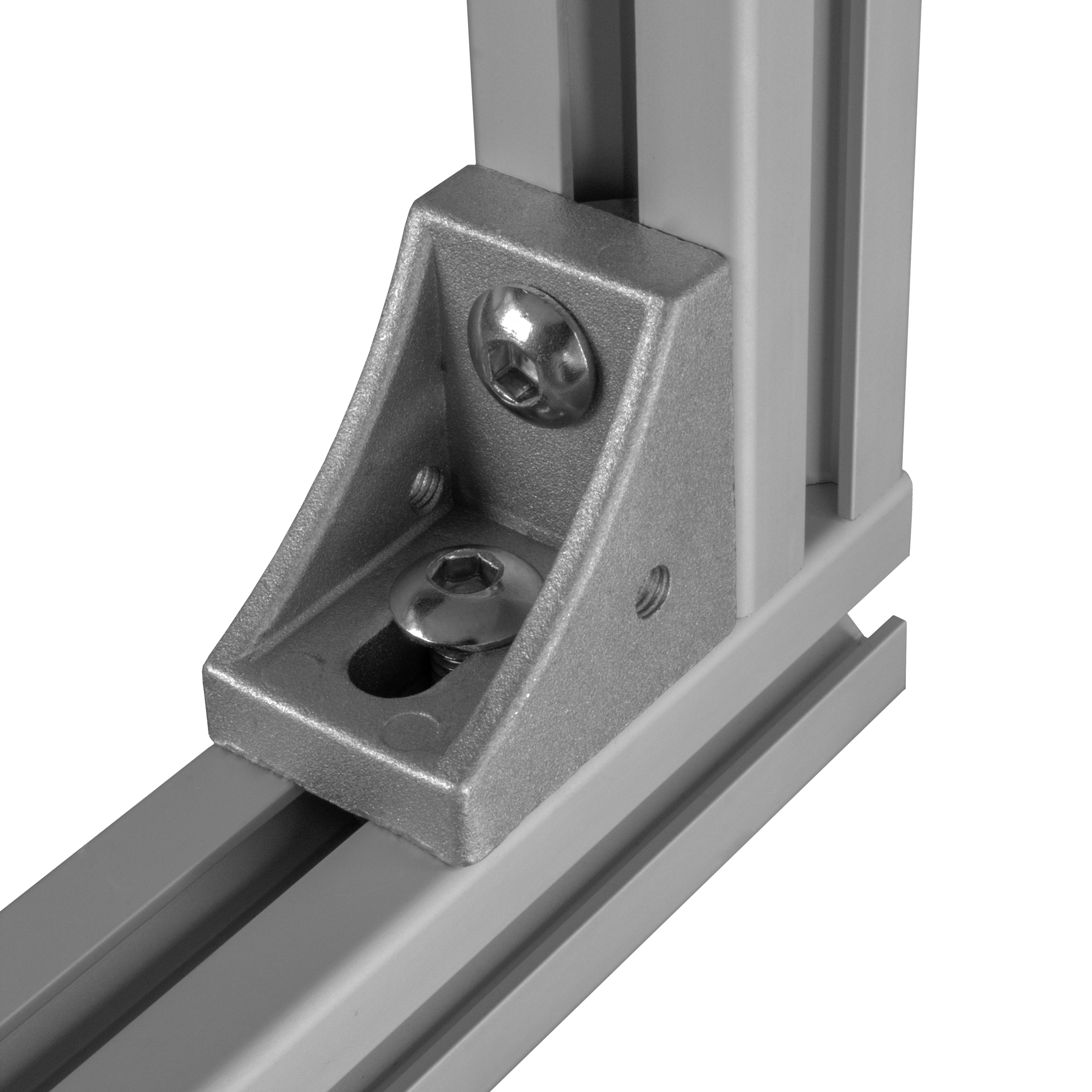 Schwerlast Befestigungswinkel ink. Verschraubung Nut 8 für Aluprofil 30-er - 1 Stück