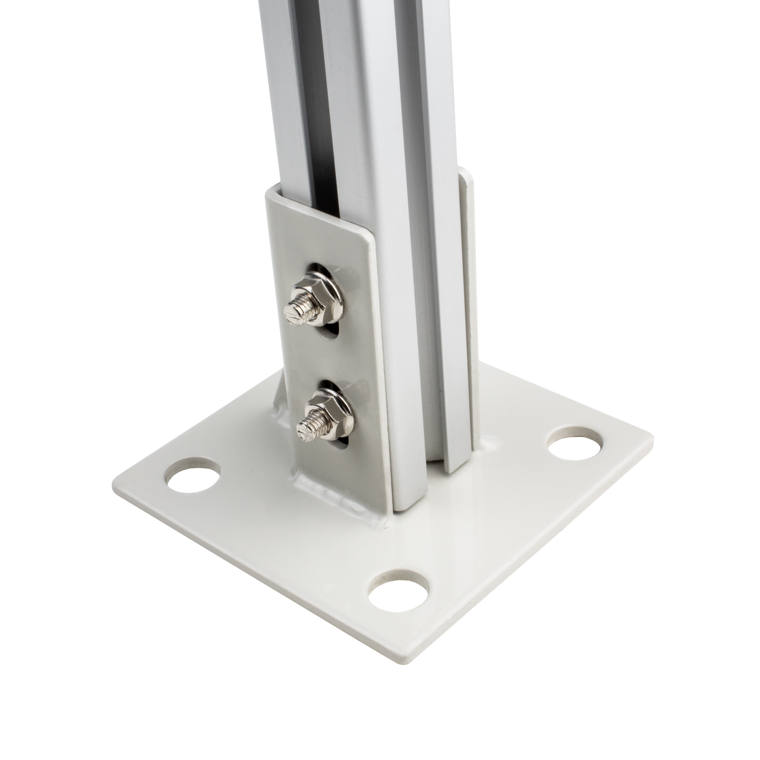 Pfostenkonsole Bodenmontage 30x30 Aluprofil inkl. Profil-Verschraubung