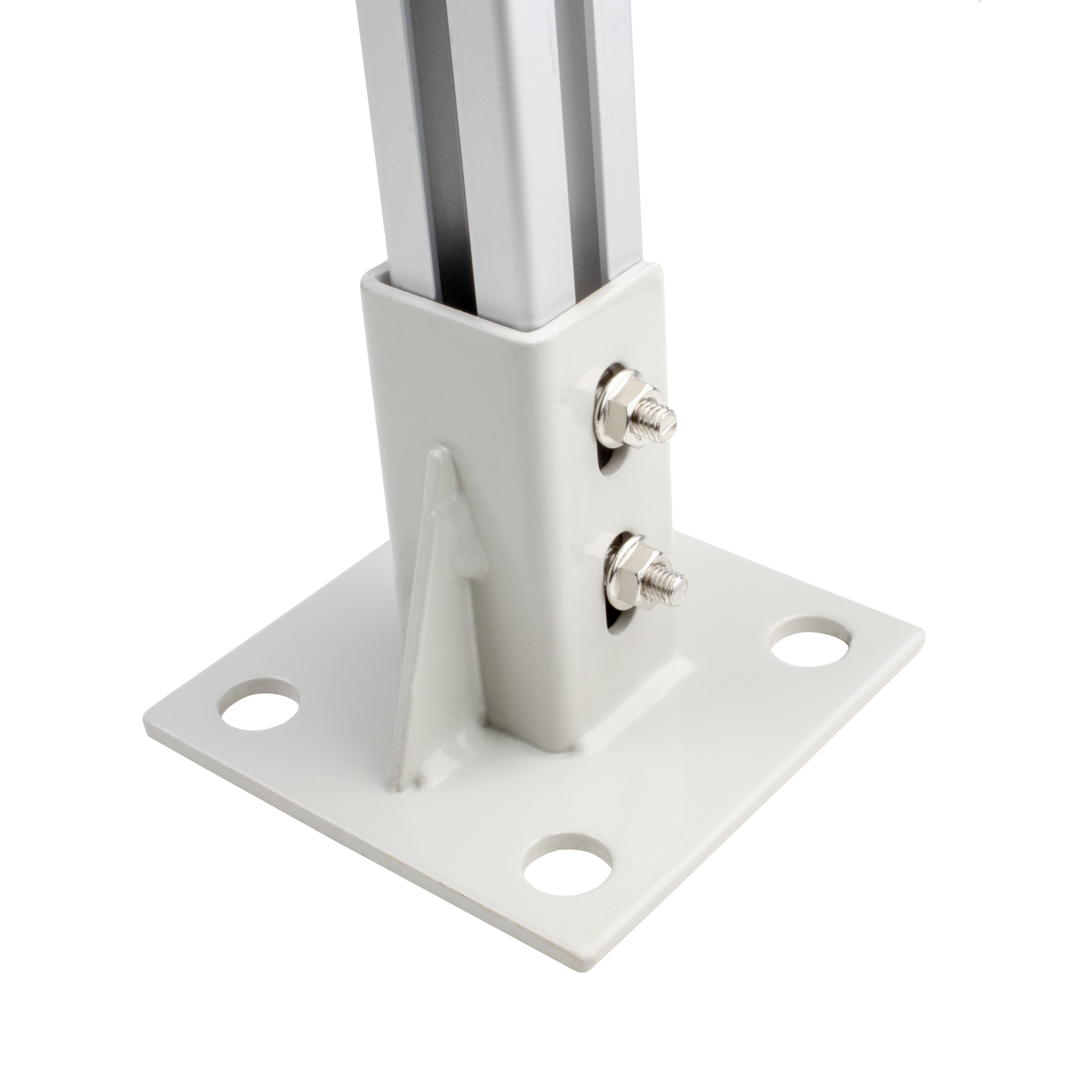 Pfostenkonsole Bodenmontage 30x30 Aluprofil inkl. Profil-Verschraubung Pfostenkonsole Bodenmontage 30x30 Aluprofil inkl. Profil-Verschraubung