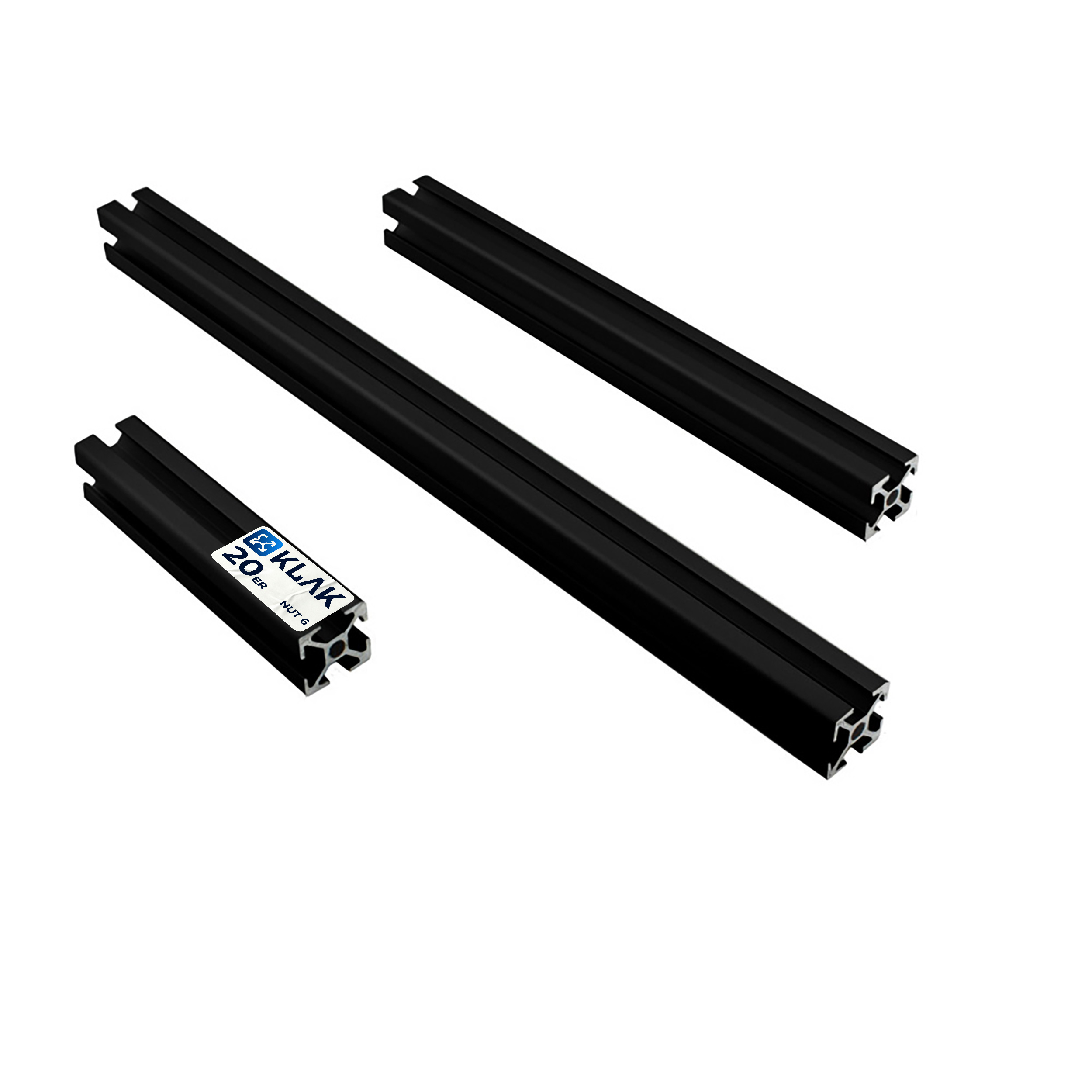 ALU Profil Aluprofil 20x20mm Nut 6 Aluminium Systemprofil Typ I schwarz 900mm