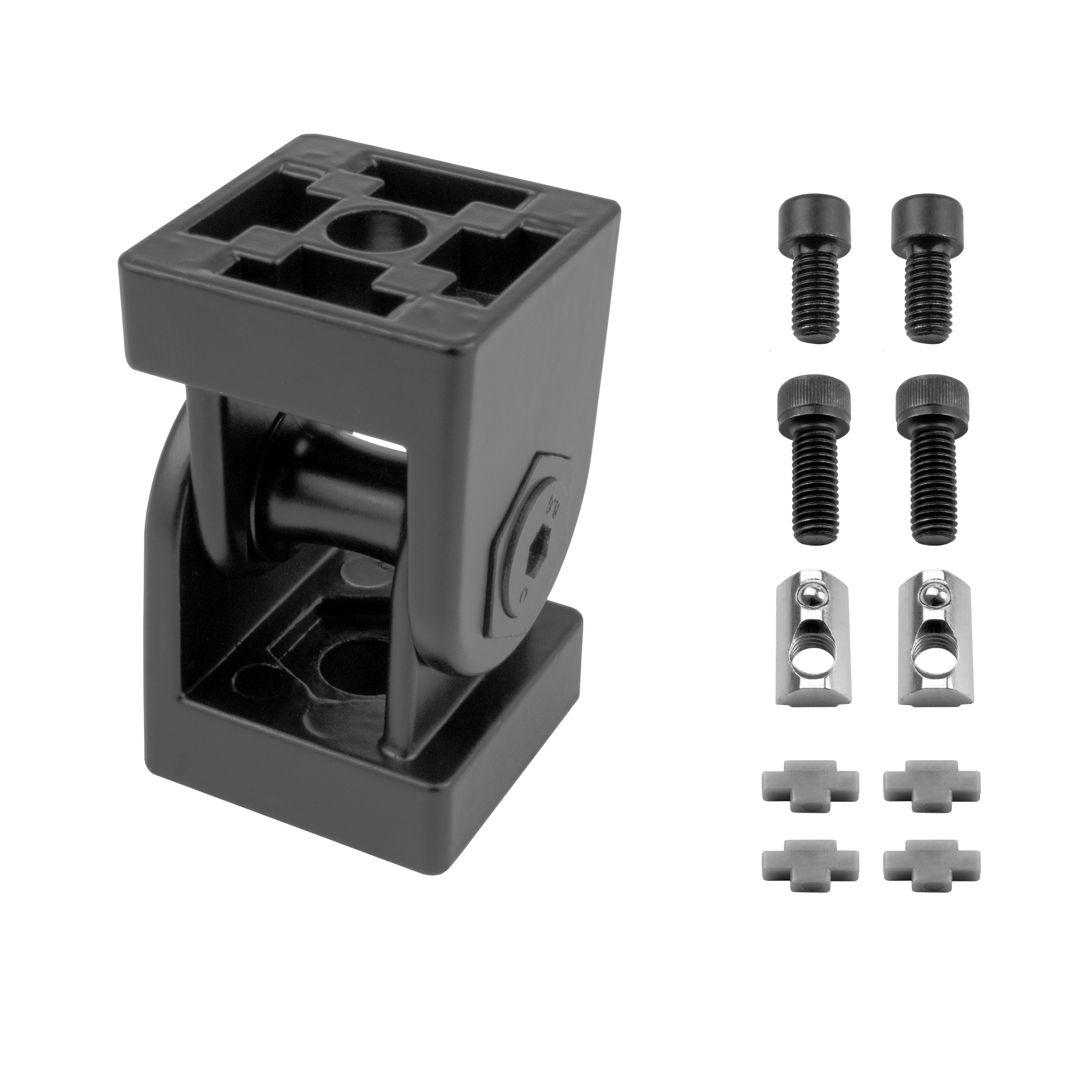 Gelenkverbinder Gelenk Winkelverbinder Nut 8 für Aluprofil 30-er schwarz - 1 Stück