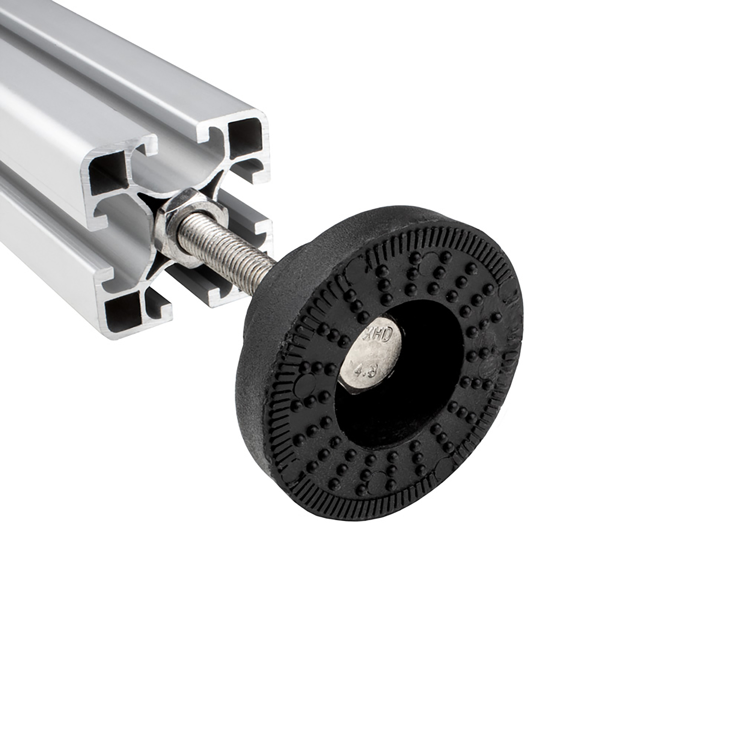 Stellfuss Kunststoff M8x50mm Teller 50mm für Aluprofil 30-er, 40-er - 4 Stück Stellfuss Kunststoff M8x50mm Teller 50mm für Aluprofil 30-er, 40-er - 4 Stück