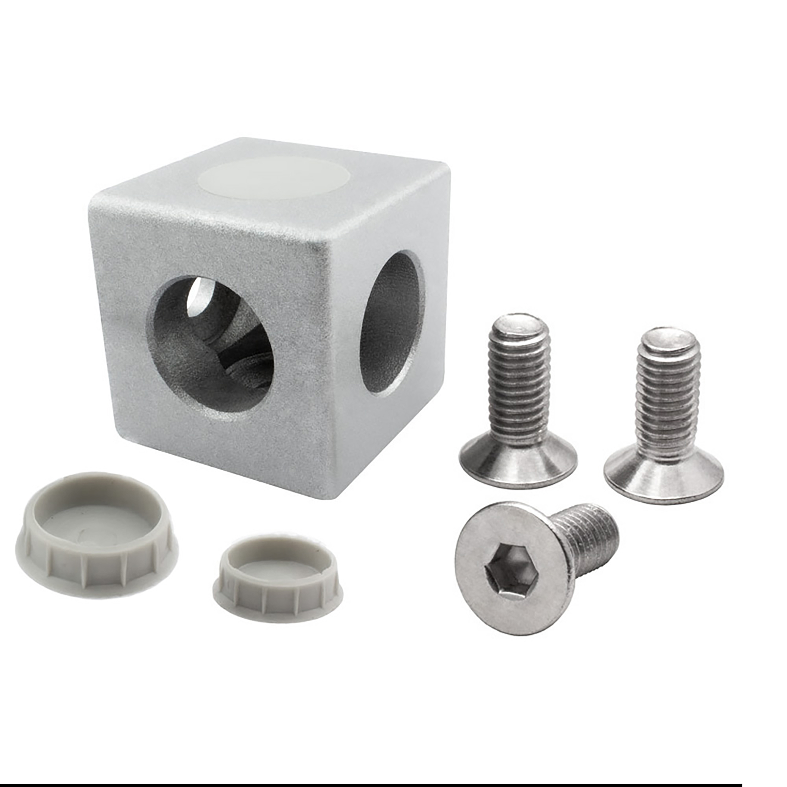 3-Wege Würfelverbinder Eck-Verbinder für Aluprofil 45x45 3-Wege Würfelverbinder Eck-Verbinder für Aluprofil 45x45