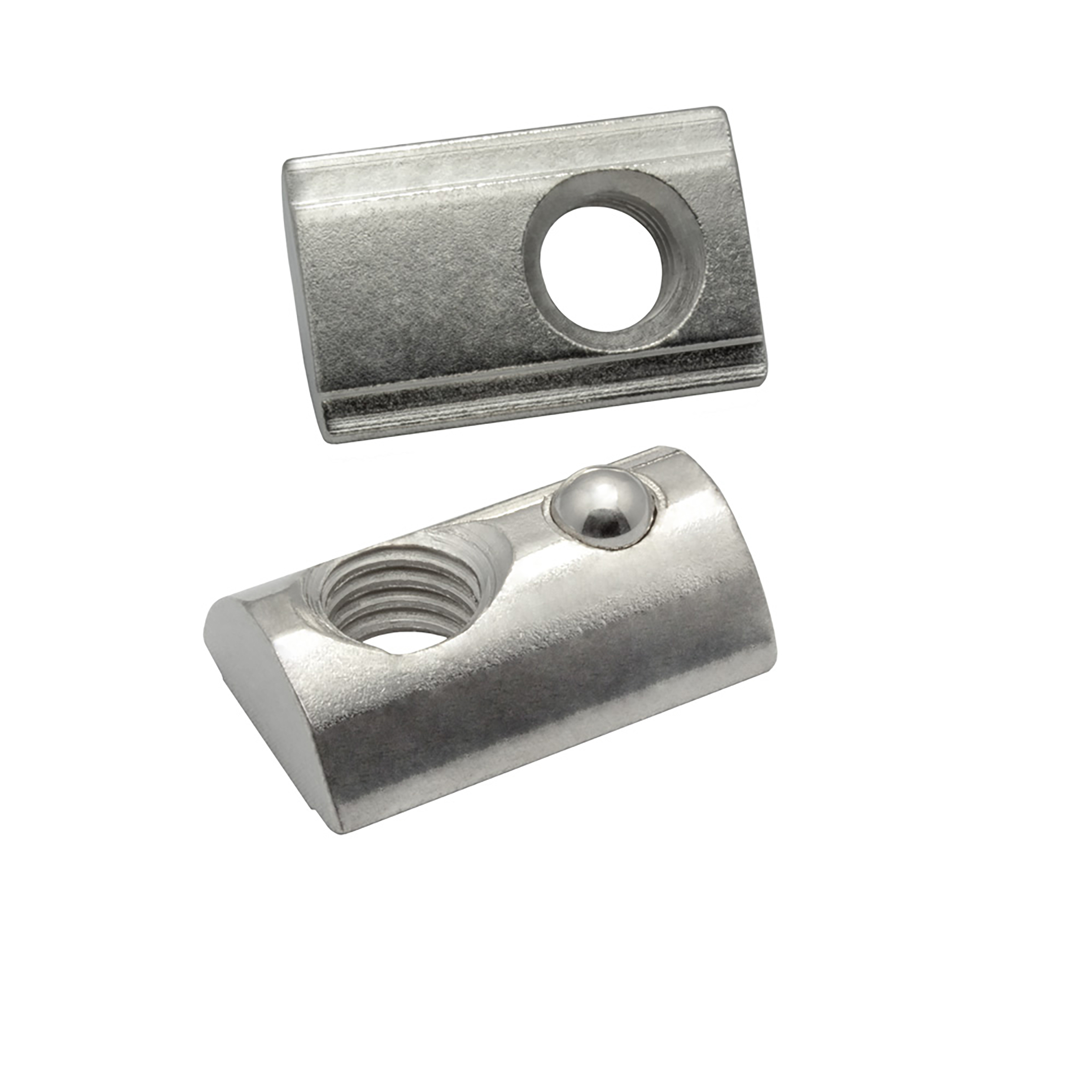 Nutenstein mit Federkugel und Steg M8 Nut 10 für Aluprofil 45-er - 10 Stück Nutenstein mit Federkugel und Steg M8 Nut 10 für Aluprofil 45-er - 10 Stück