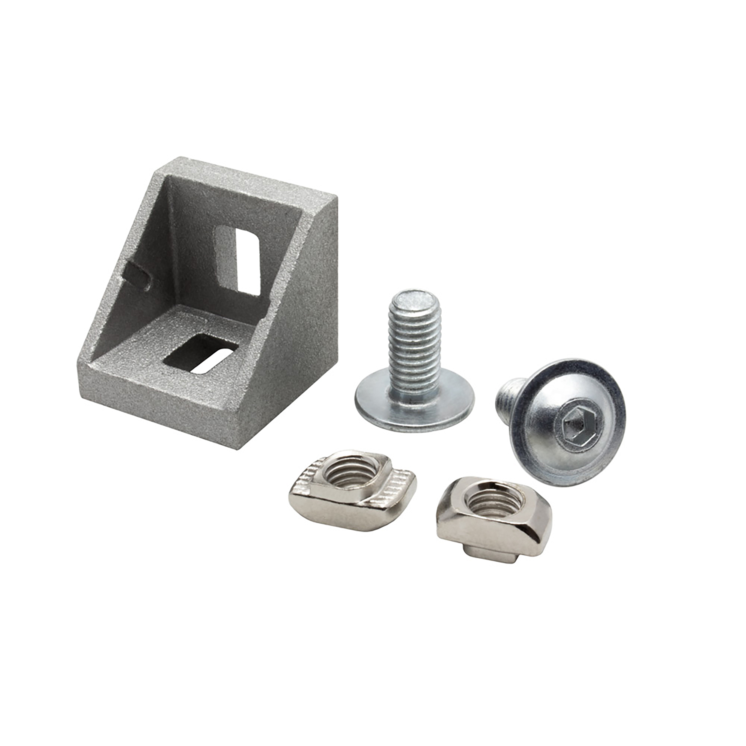 Befestigungswinkel ink. Schrauben und Nutensteine Nut 6 für Aluprofil 20-er 1 Stück