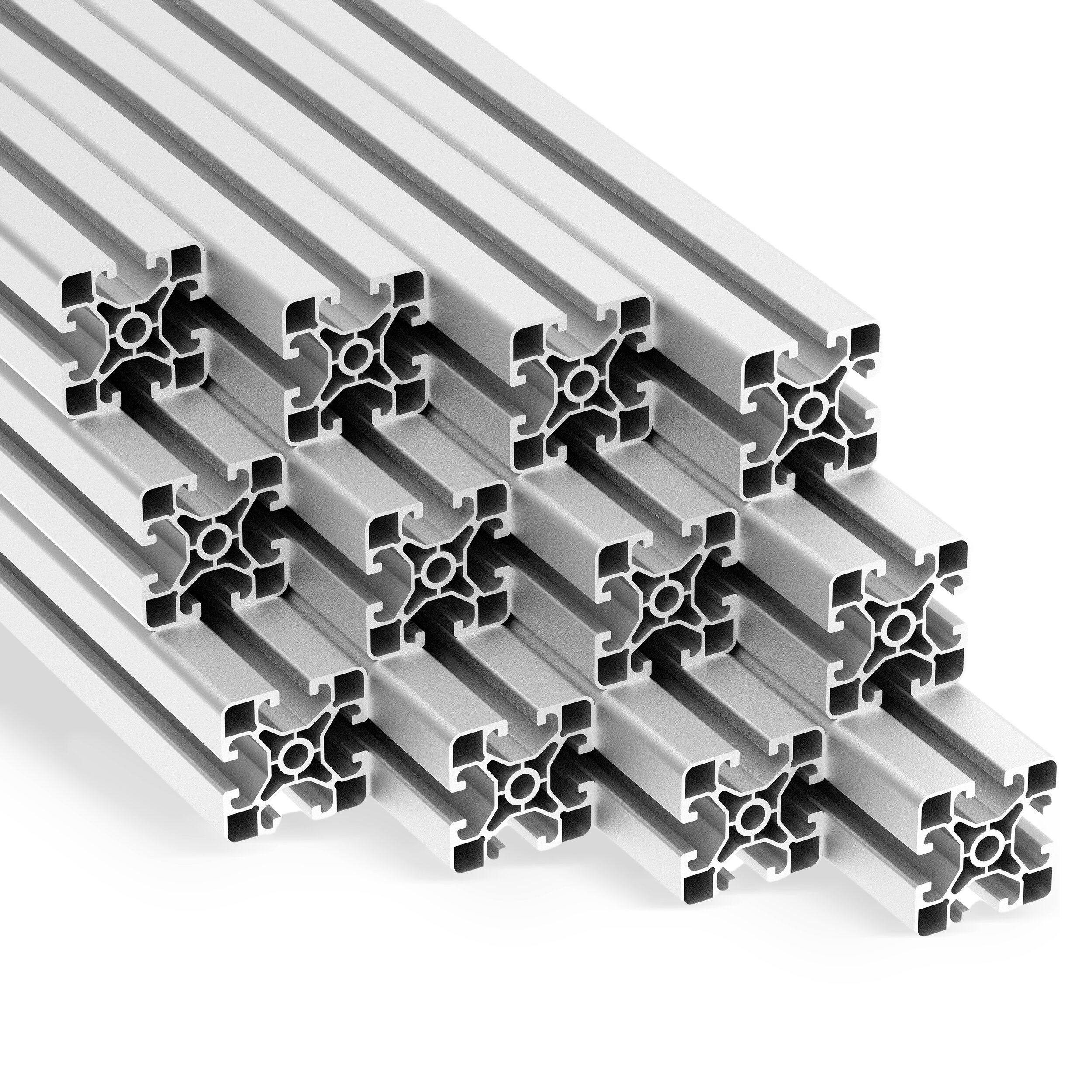 Alu Profil 12 Stück 40x40mm light 2m System-, Montage-, Konstruktionsprofil Nut 8