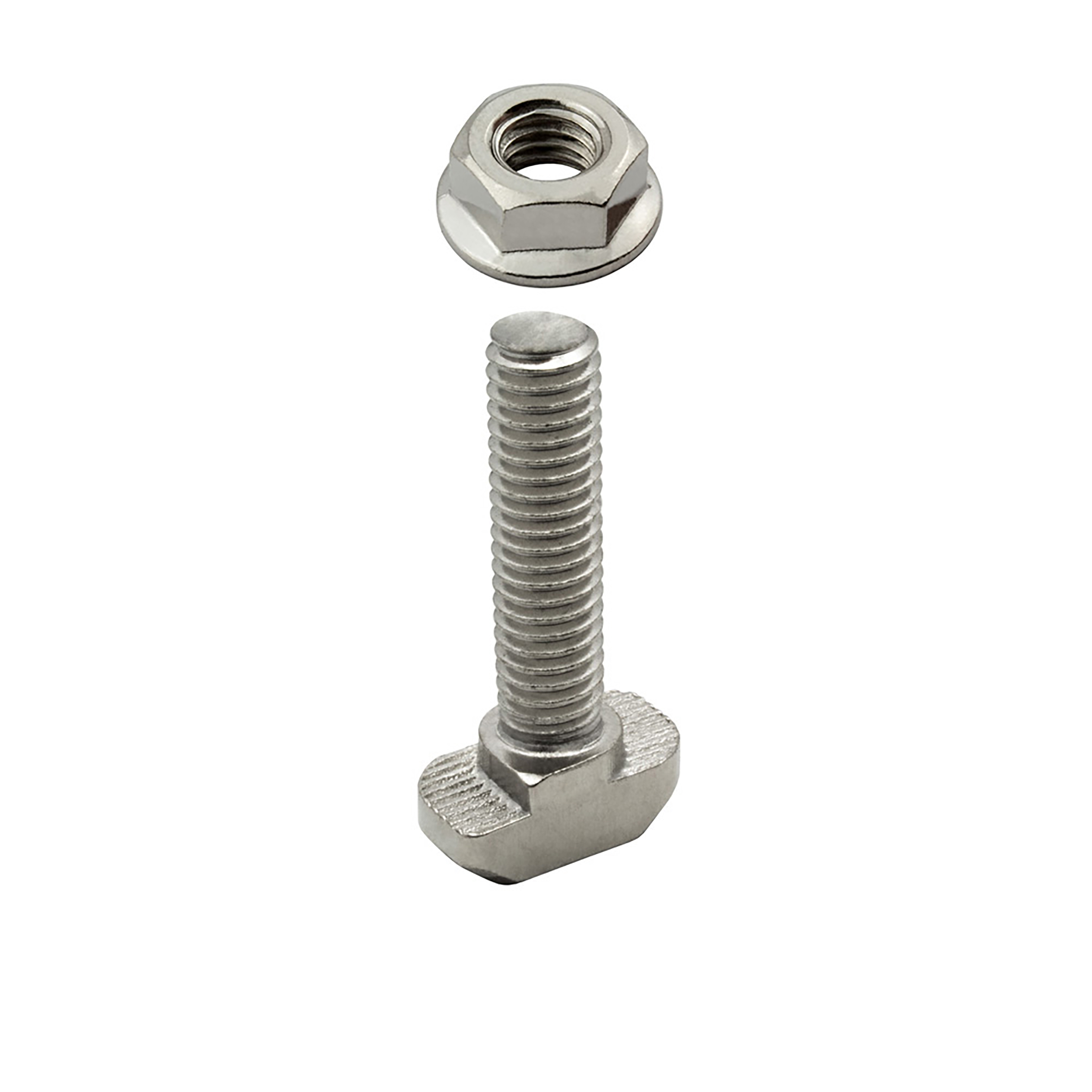 Edelstahl Hammerkopfschraube T-Schraube M6 25mm Nut 8 Aluprofil 30-er 10 Stück + Mutter